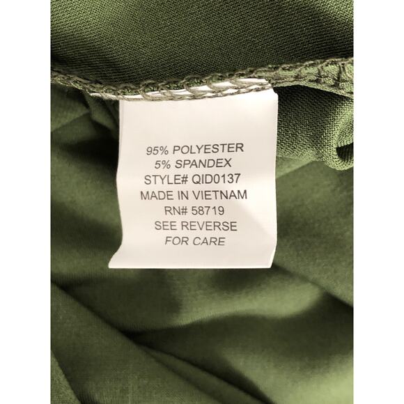 NY Collections Women's 2X V-Neck 3/4 Sleeve Be Slim Dress Olive NEW - Picture 7 of 8